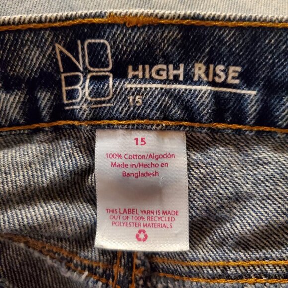 NoBo High Rise Cutoff Jean Shorts Womens 15 Distressed Med Wash - Picture 3 of 3